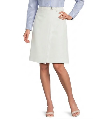 DKNY by Donna Karan Tech Tailored Belted A-Line Skirt