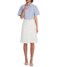 DKNY by Donna Karan Tech Tailored Belted A-Line Skirt