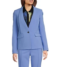 DKNY By Donna Karan Tech-Tailored Collarless One-Button Jacket