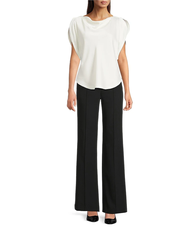 DKNY by Donna Karan Tech Tailoring Pleated Wide Leg Pants