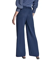 DKNY by Donna Karan Twill Belted Wide Leg Pants