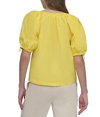 DKNY by Donna Karan V-Neck Bungee Sleeve Top
