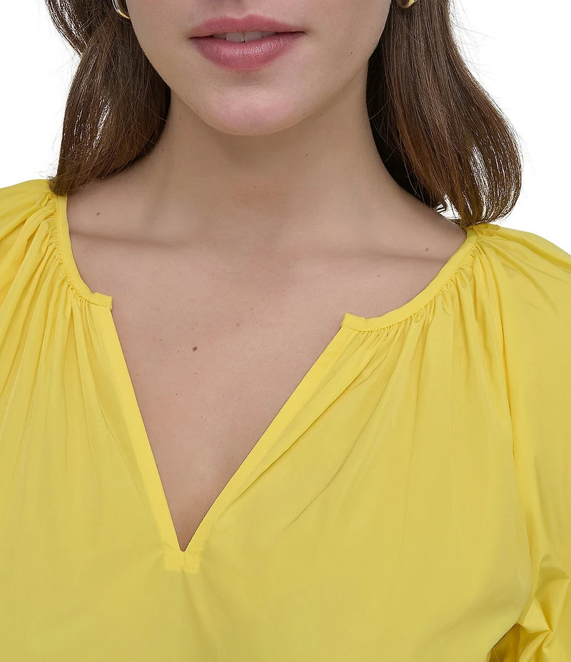 DKNY by Donna Karan V-Neck Bungee Sleeve Top