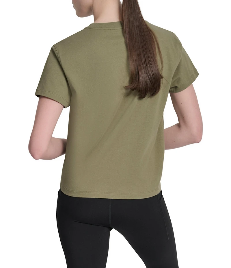 DKNY by Donna Karan Crew Neck Short Sleeve Knot Front Tee Shirt