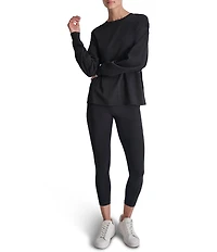DKNY by Donna Karan Drop Shoulder Crew Neck Long Sleeve Pullover