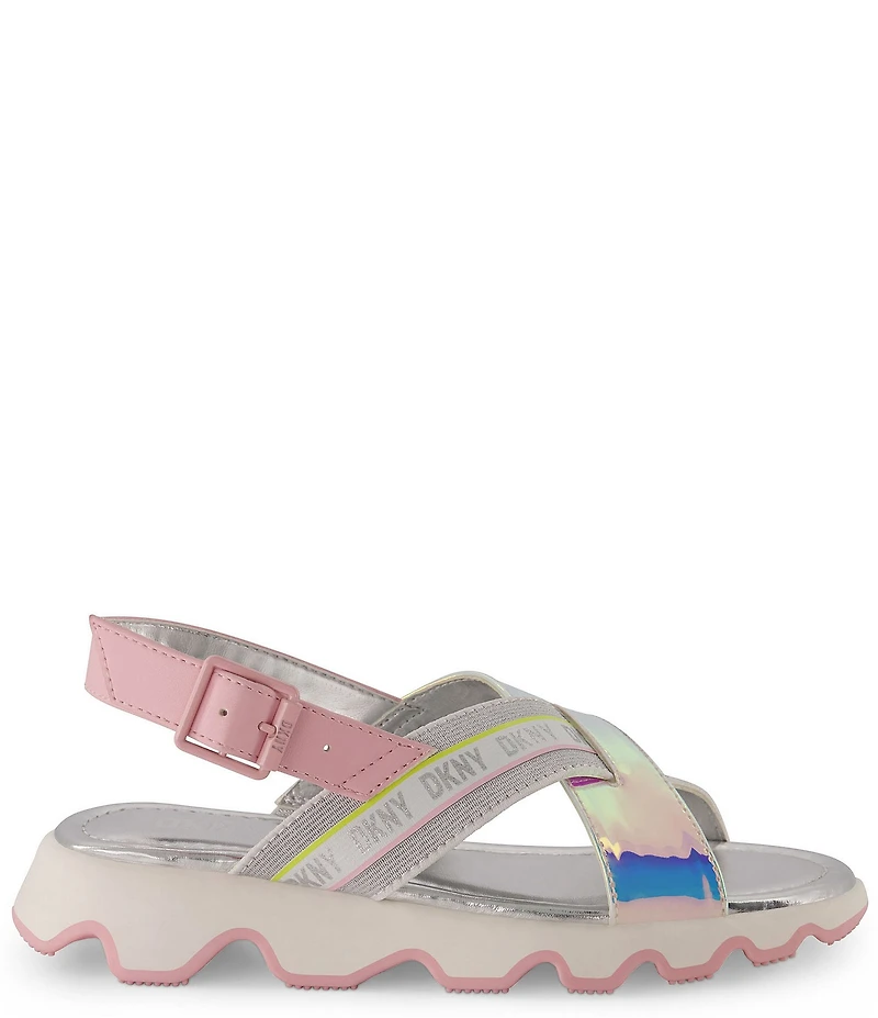 DKNY Girls' Stella Stretch Metallic Sandals (Toddler)