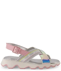 DKNY Girls' Stella Stretch Metallic Sandals (Toddler)