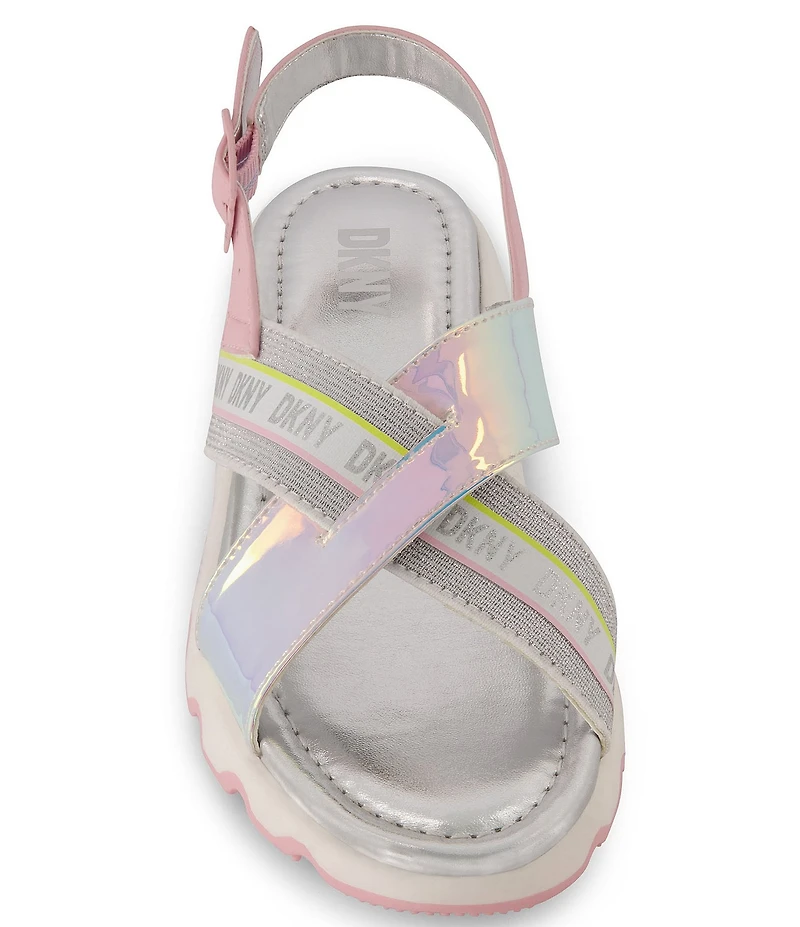 DKNY Girls' Stella Stretch Metallic Sandals (Toddler)