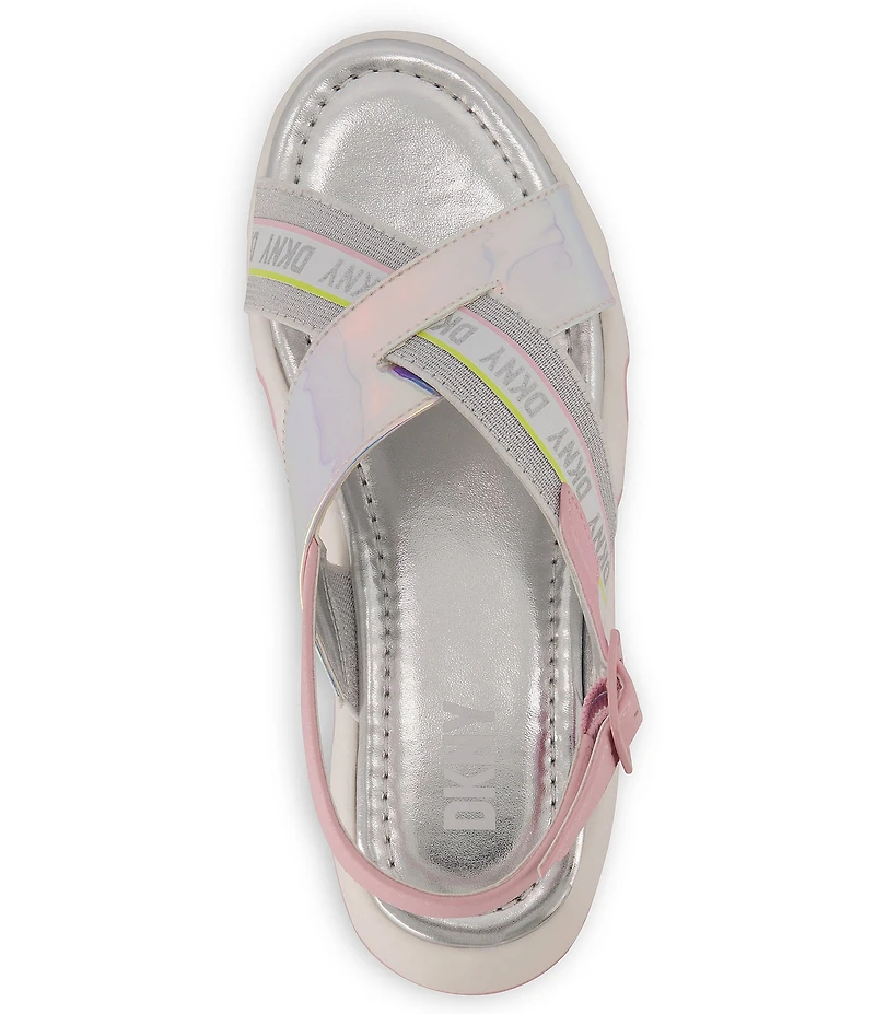 DKNY Girls' Stella Stretch Metallic Sandals (Toddler)