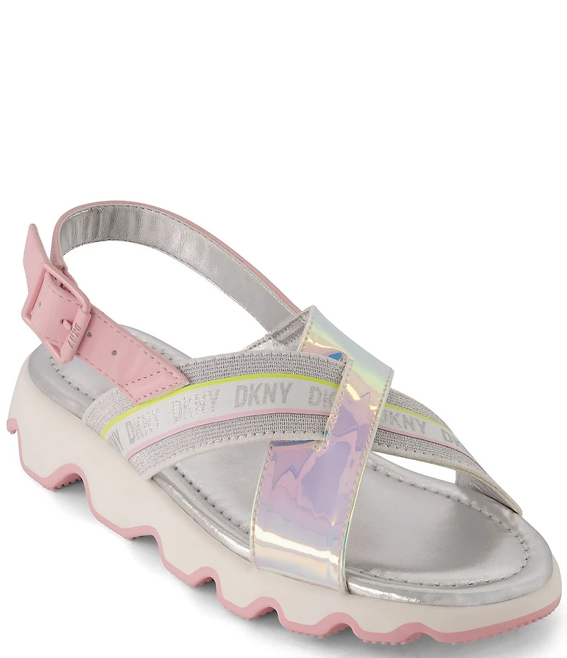 DKNY Girls' Stella Stretch Metallic Sandals (Youth)