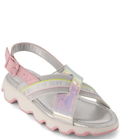 DKNY Girls' Stella Stretch Metallic Sandals (Youth)