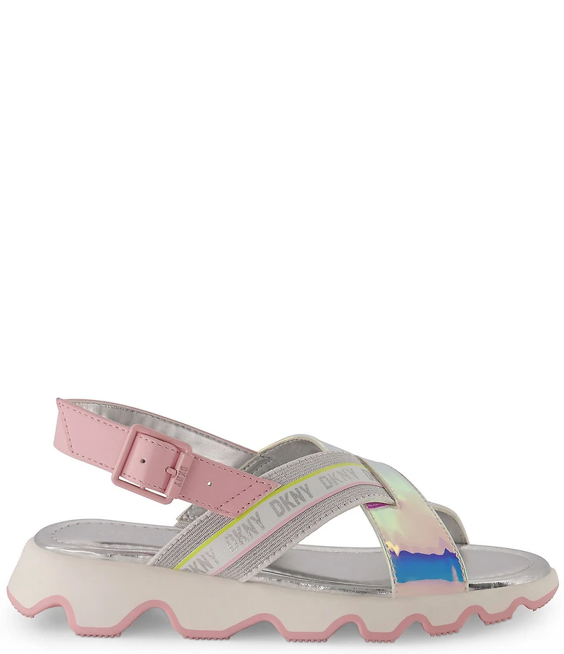 DKNY Girls' Stella Stretch Metallic Sandals (Youth)