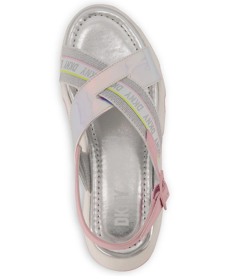 DKNY Girls' Stella Stretch Metallic Sandals (Youth)