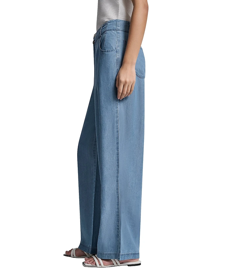 DKNY by Donna Karan High Waist Wide Leg Tencel Trousers