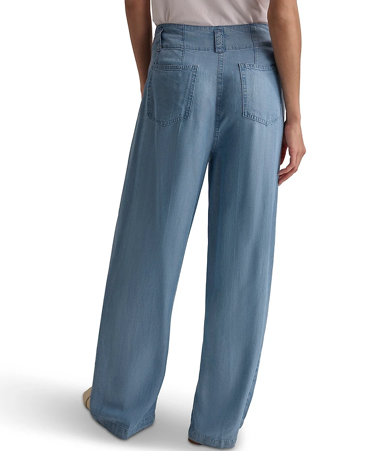 DKNY by Donna Karan High Waist Wide Leg Tencel Trousers