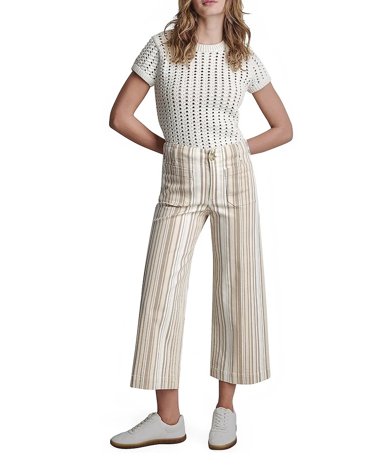 DKNY Jeans by Donna Karan Denim High Rise Wide Leg Cropped Jeans