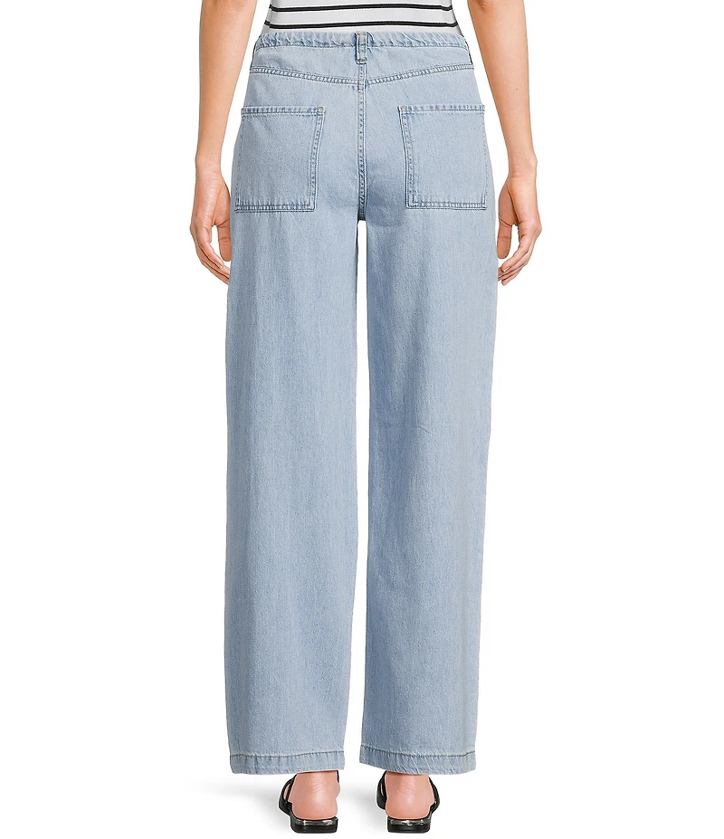 DKNY Jeans by Donna Karan Denim Mid Rise Wide Leg Jeans