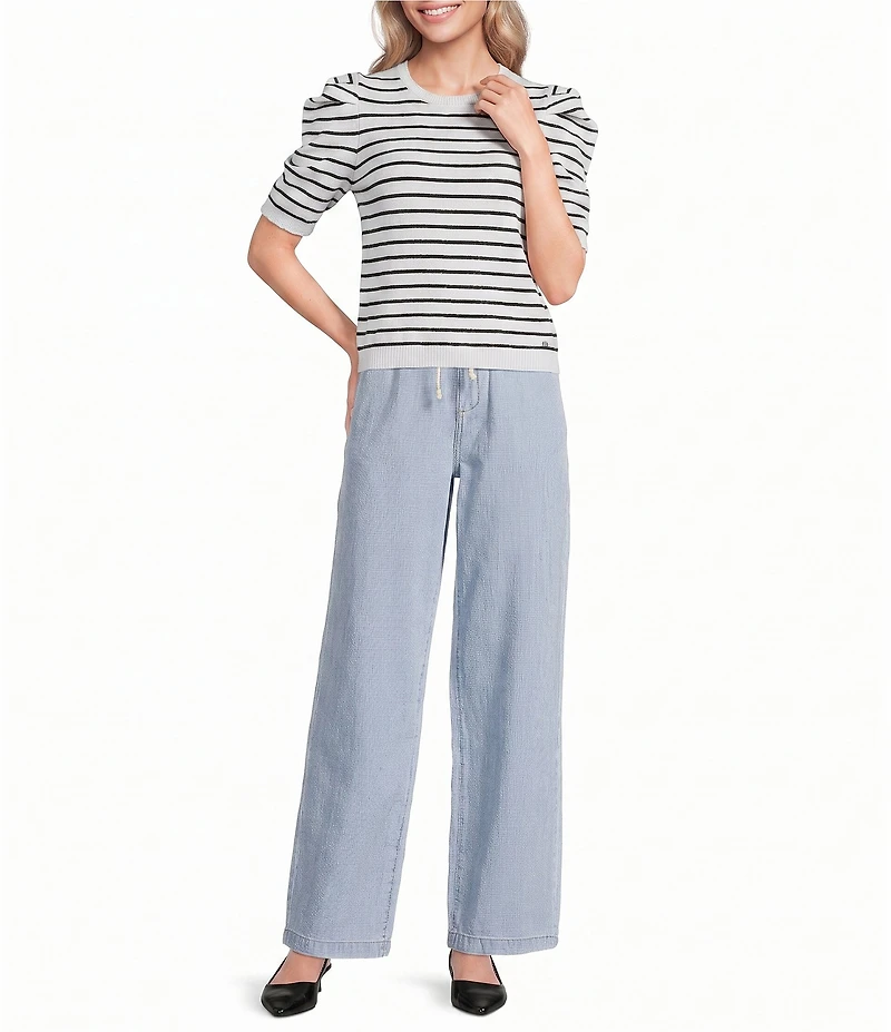 DKNY Jeans by Donna Karan Denim Mid Rise Wide Leg Jeans