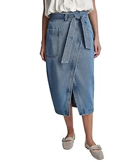 DKNY Jeans by Donna Karan High Rise Midi Wrap Skirt