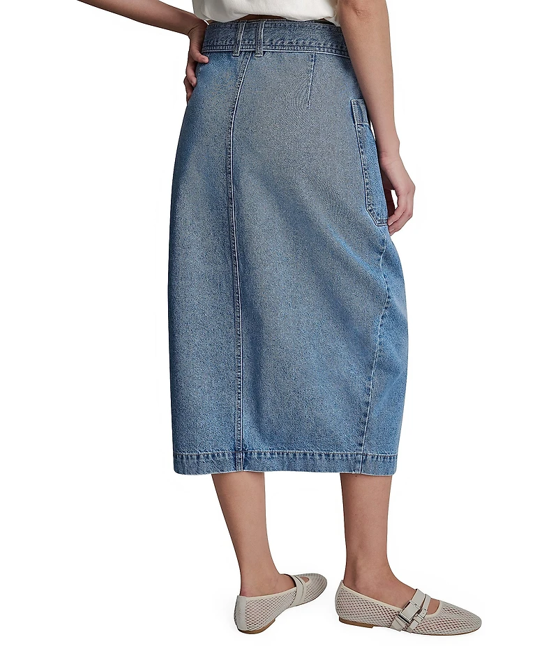 DKNY Jeans by Donna Karan High Rise Midi Wrap Skirt