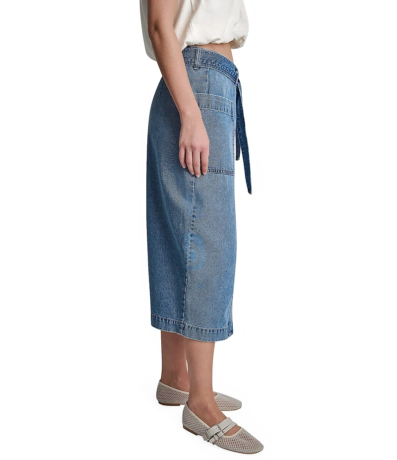 DKNY Jeans by Donna Karan High Rise Midi Wrap Skirt