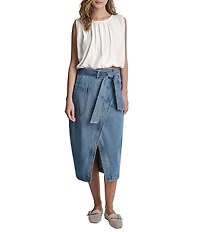 DKNY Jeans by Donna Karan High Rise Midi Wrap Skirt