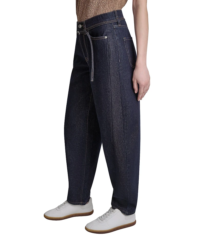 DKNY Jeans by Donna Karan Mid Rise Barrel Self-Tie Belt Jeans