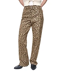 DKNY Jeans by Donna Karan Mid Rise Straight Leg Animal Print Jeans