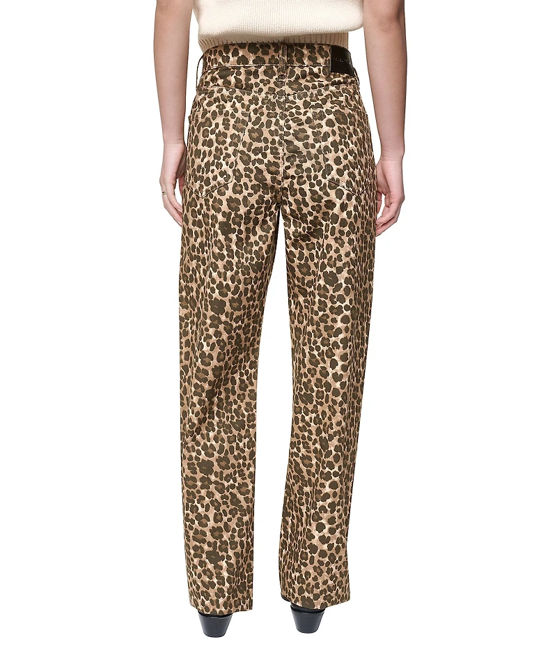 DKNY Jeans by Donna Karan Mid Rise Straight Leg Animal Print Jeans