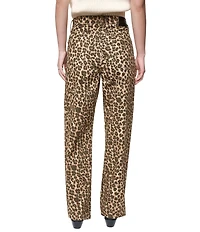 DKNY Jeans by Donna Karan Mid Rise Straight Leg Animal Print Jeans