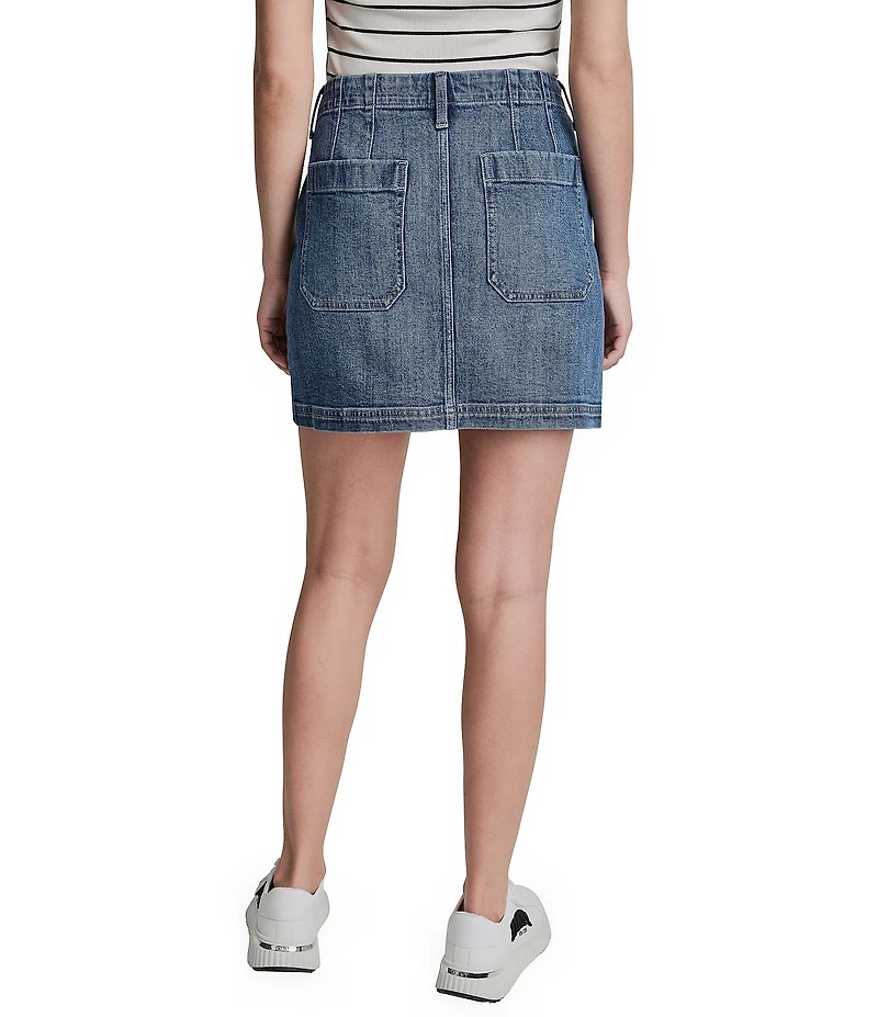 DKNY Jeans by Donna Karan Patch Denim Mini Skirt