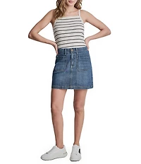 DKNY Jeans by Donna Karan Patch Denim Mini Skirt