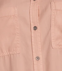 DKNY by Donna Karan Jeans Garment Dye Roll-Tab Sleeve Button Front Shirt