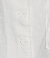DKNY by Donna Karan Linen Notch Collar Short Sleeve Chest Pocket Button-Front Draped Hem Blouse