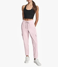 DKNY by Donna Karan Logo Slim Fit Cargo Pull-On Joggers