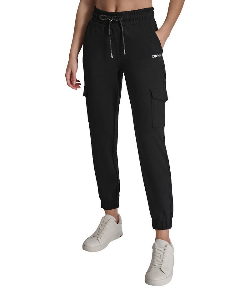 DKNY by Donna Karan Logo Slim Fit Cargo Pull-On Joggers