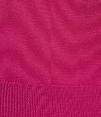 DKNY by Donna Karan Short Pleated Puffed Elbow Sleeve V-Neck Knit Top