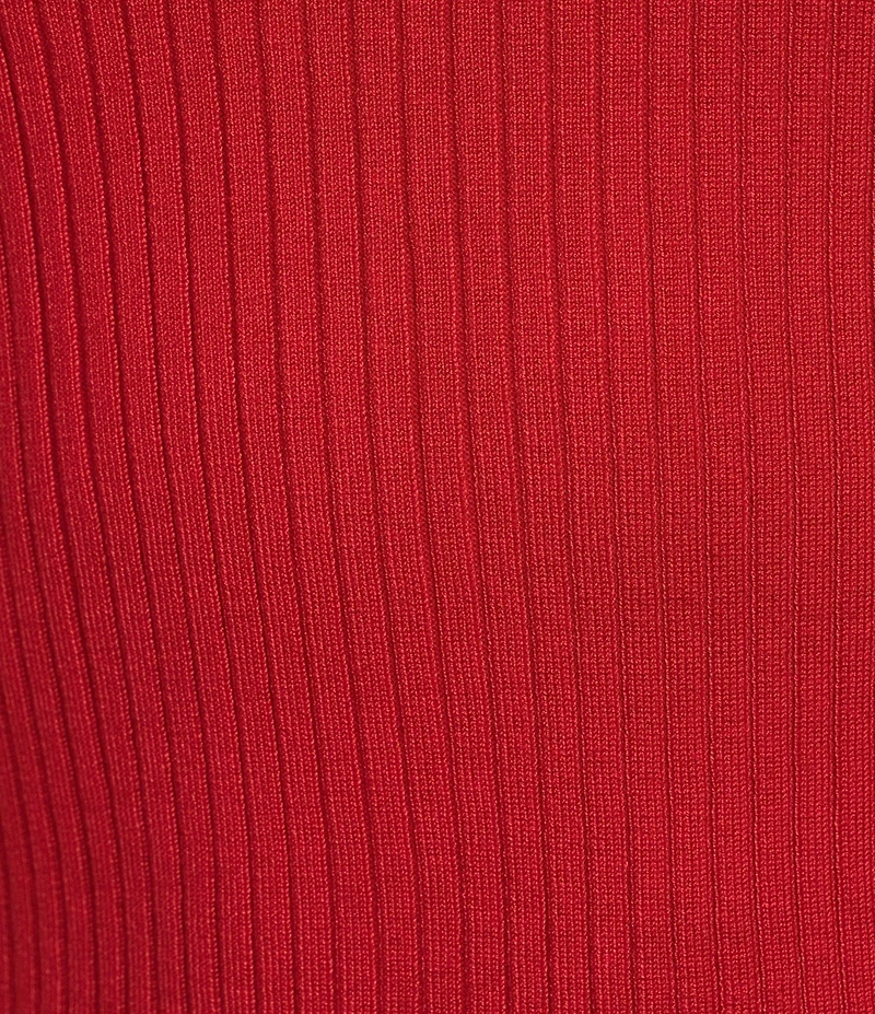 DKNY by Donna Karan Short Sleeve Mock Neck Ribbed Knit Top