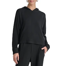 DKNY Sport by Donna Karan Brushed Rib Knit Raglan Sleeve Pullover Hoodie
