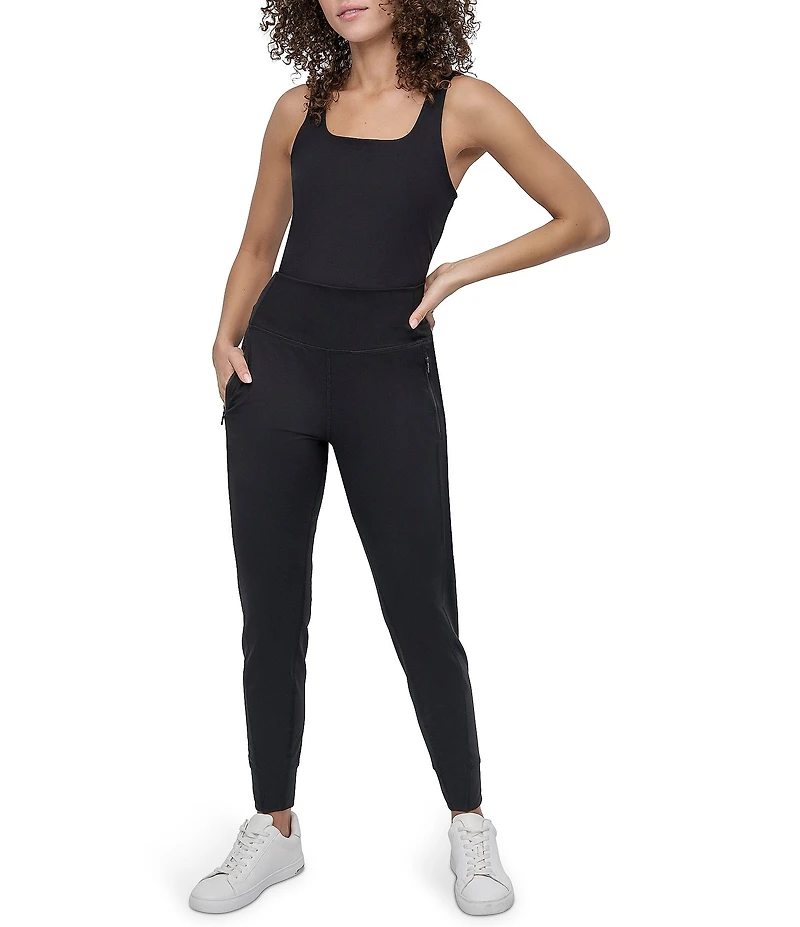 DKNY Sport by Donna Karan Ballance Compression Locking Zipper Pockets Pull-On Joggers