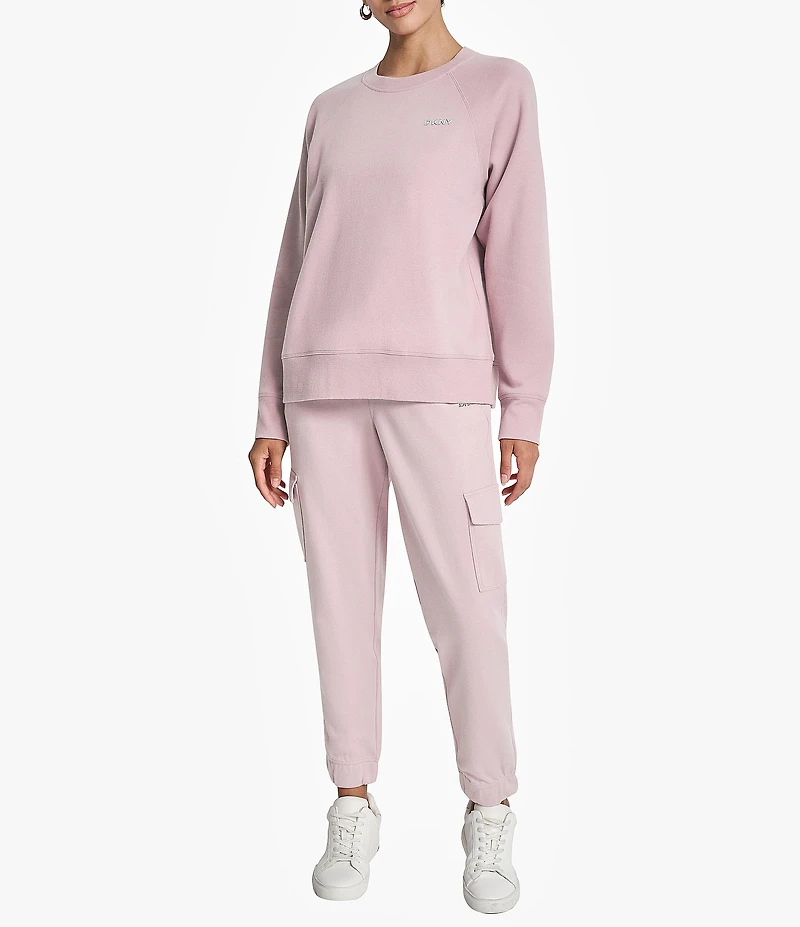 DKNY Sport by Donna Karan Bubble Logo Crew Neck Long Sleeve Pullover