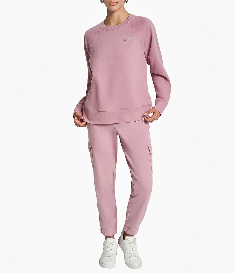 DKNY Sport by Donna Karan Bubble Logo Crew Neck Long Sleeve Pullover