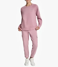 DKNY Sport by Donna Karan Bubble Logo Crew Neck Long Sleeve Pullover