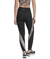DKNY Sport by Donna Karan Cheetah Print Block Super High Waist Full Length Leggings