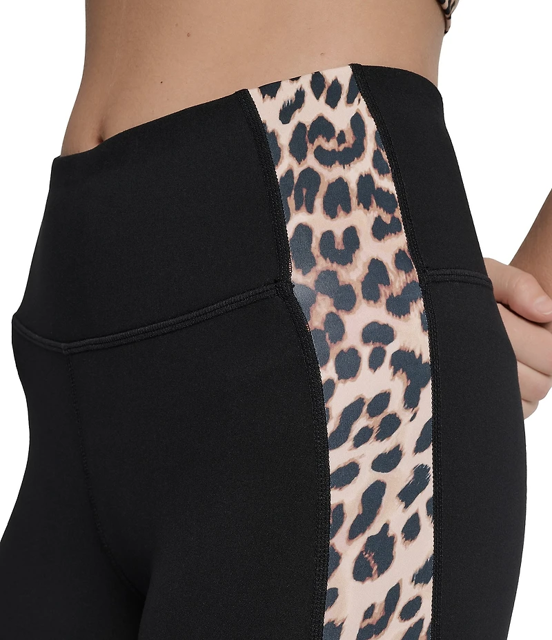 DKNY Sport by Donna Karan Cheetah Print Block Super High Waist Full Length Leggings