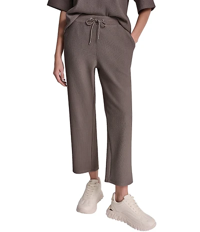 DKNY Sport By Donna Karan Coordinating Tech Ottoman Knit Mid Rise Cropped Pants