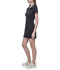DKNY Sport by Donna Karan Court Pique Short Sleeve Polo Collar Quarter Zip Dress