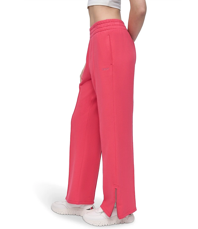DKNY Sport by Donna Karan French Terry High-Rise Zip Hem Track Pants