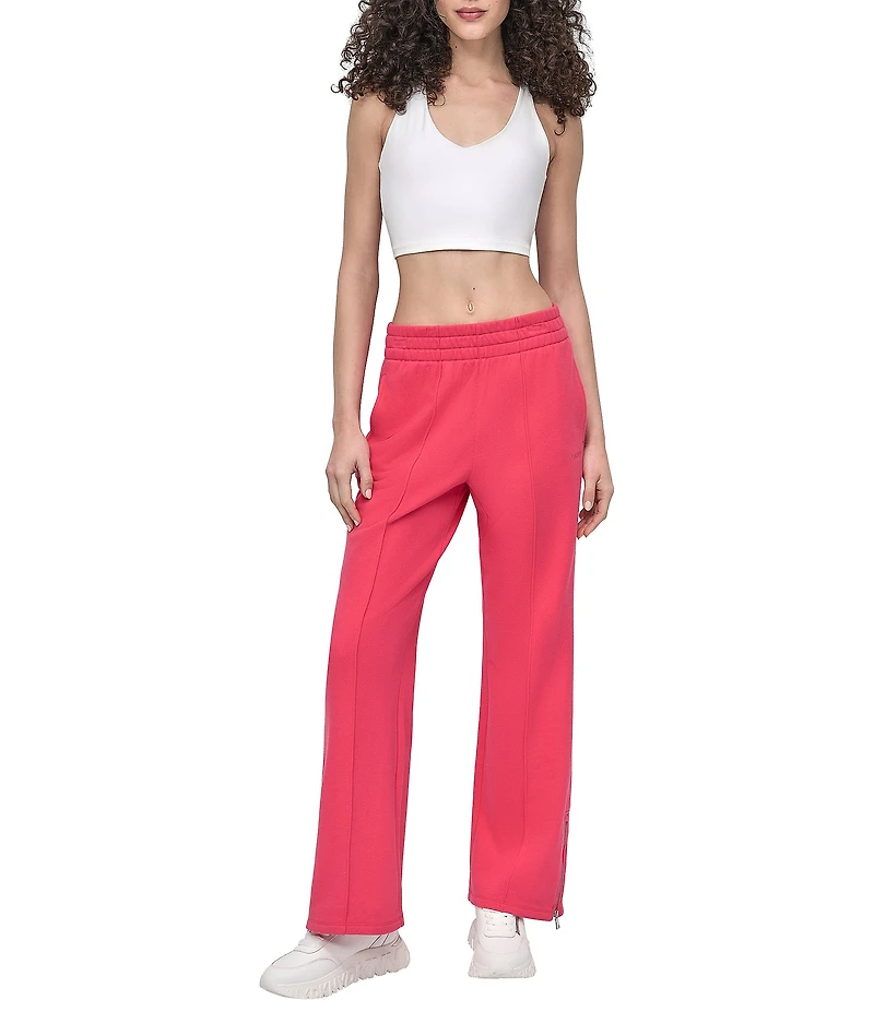 DKNY Sport by Donna Karan French Terry High-Rise Zip Hem Track Pants