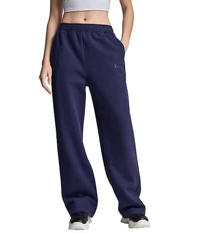DKNY Sport by Donna Karan French Terry Satin Transfer Mini Logo Boyfriend Pants